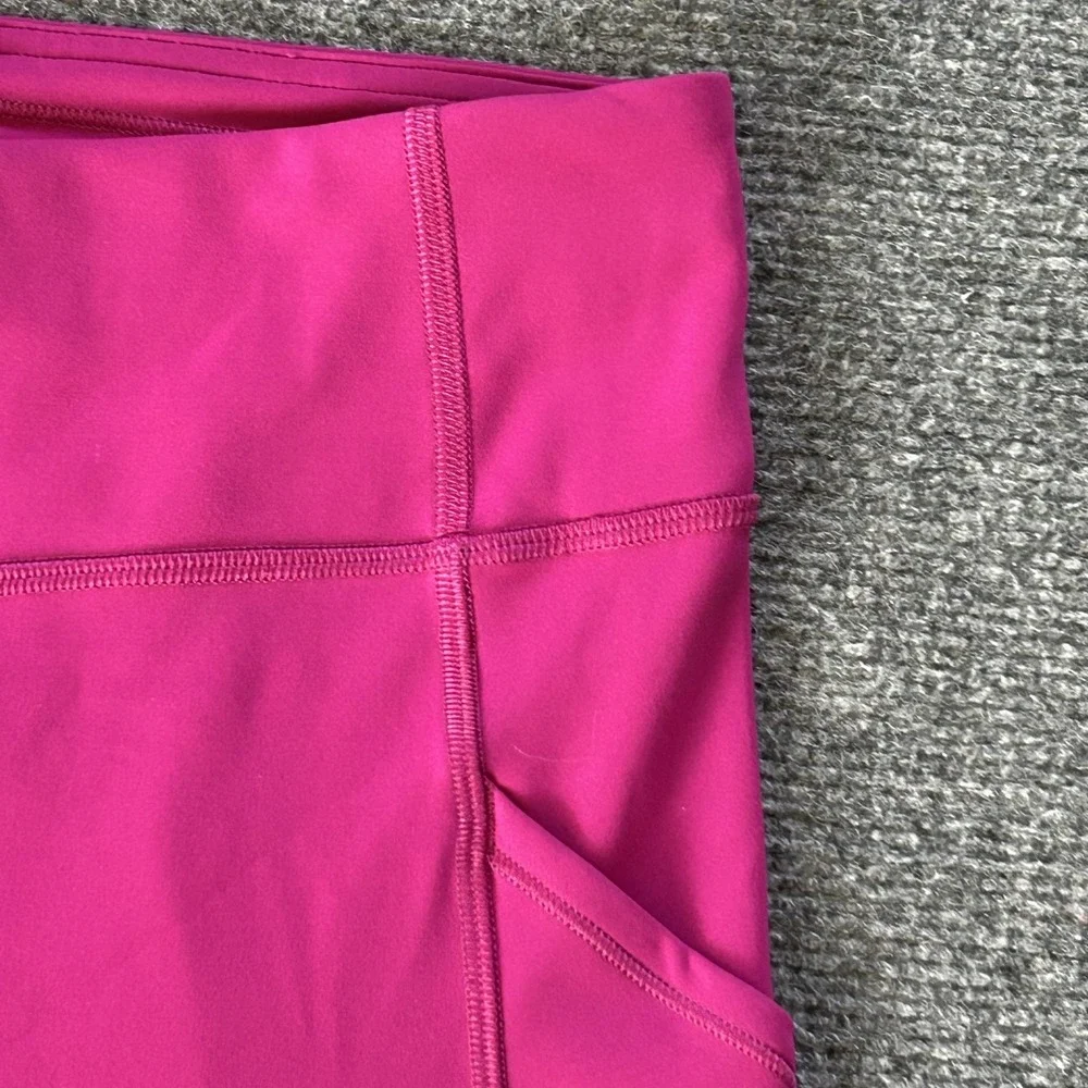 Lululemon Pants Womens 16 Pink Wunder High Rise Crop Pocket Yoga Workout‎ Lulu